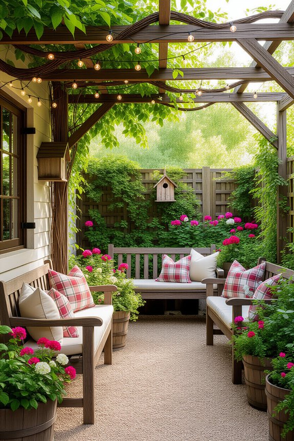 rustic wooden garden accents