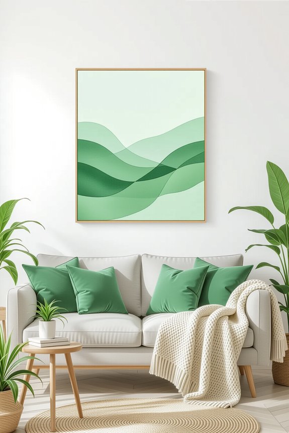 sage green artwork selection