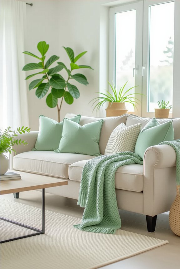 sage green textiles transformation