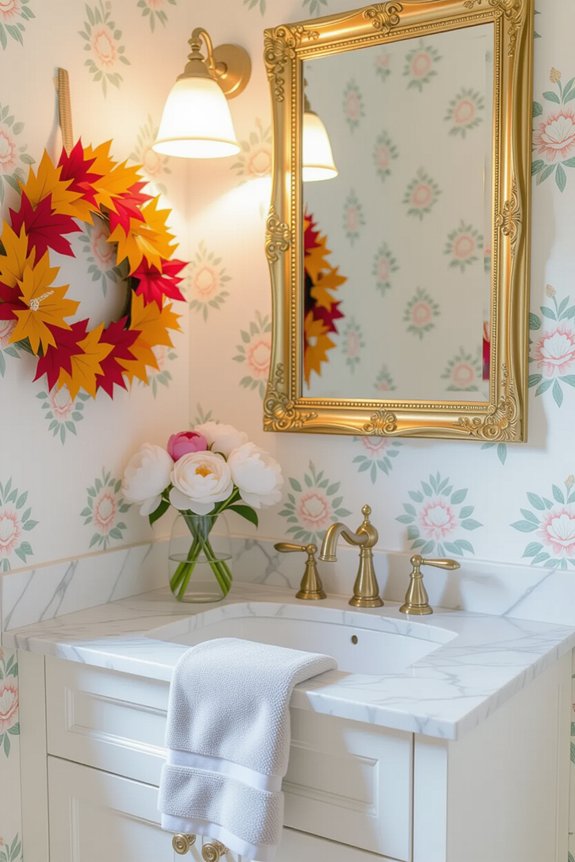 seasonal powder room transformation