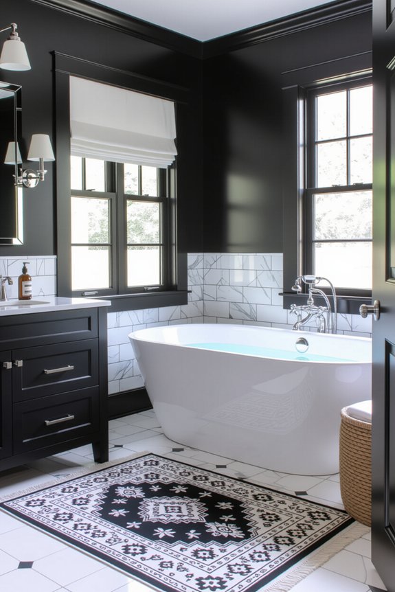 serene black and white oasis