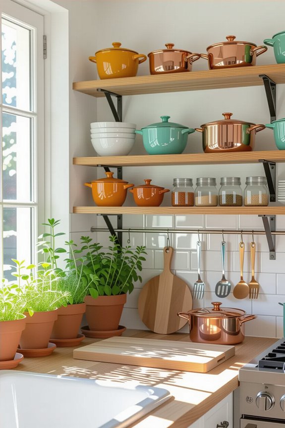 showcase cookware as decor