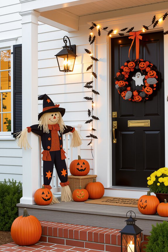 spooky cheerful entrance decor