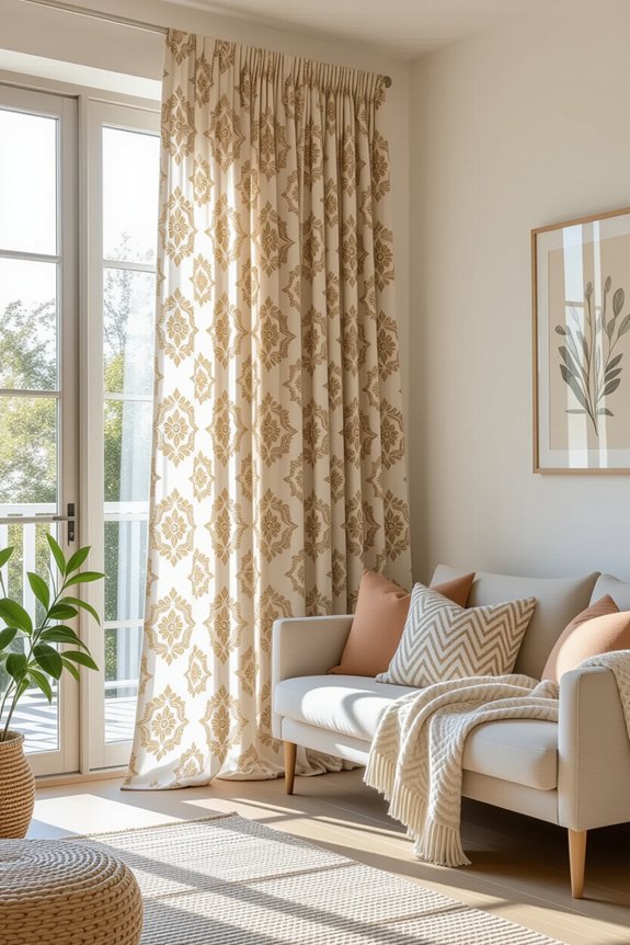 stencil patterns on curtains