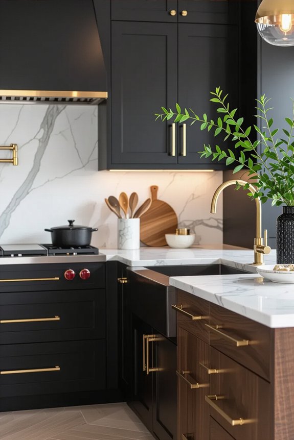 stunning dark kitchen cabinets