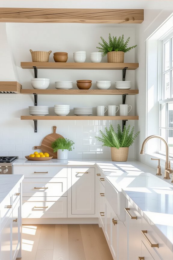 stylish and functional open shelving
