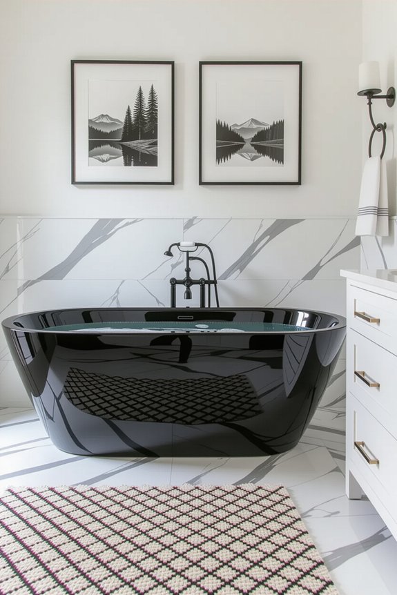stylish black and white fixtures
