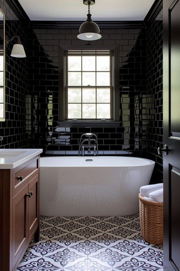stylish black and white flooring