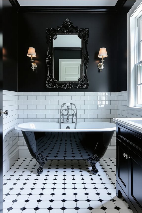 stylish black and white tiles