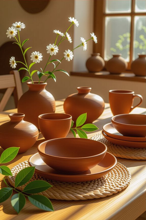 stylish functional terracotta tableware