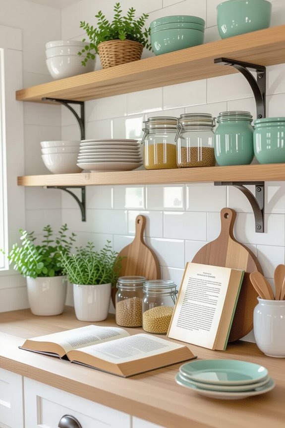 stylish open shelf display