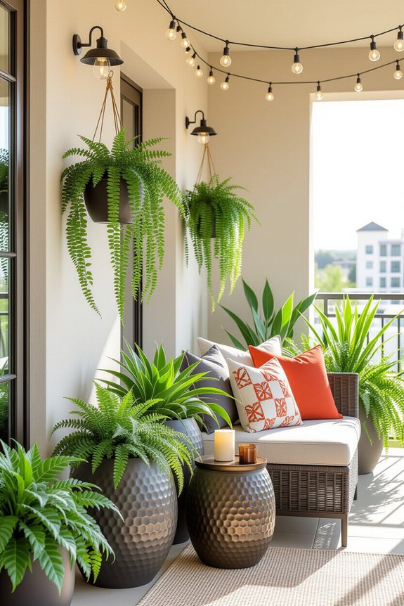 stylish planters enhance balconies