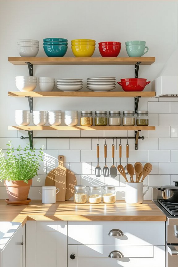 stylish practical open shelving