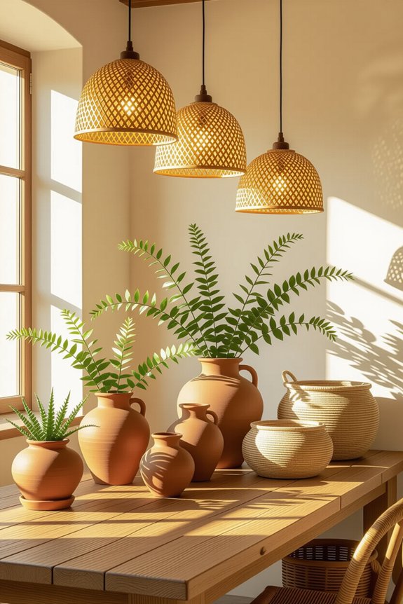 terracotta lighting for warmth