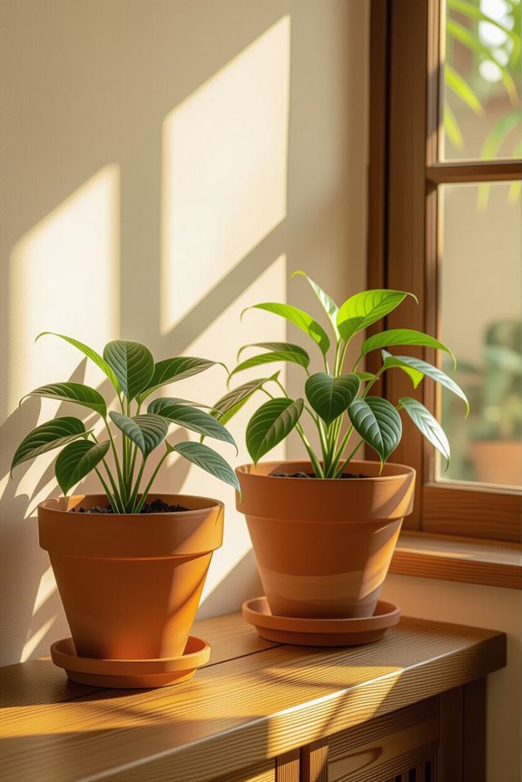 terracotta pots enhance greenery