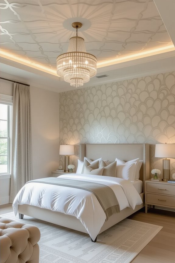 textured wallpaper ceiling ideas