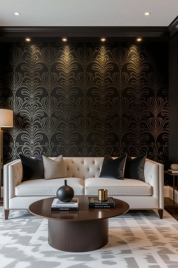 textured wallpaper enhances ambiance