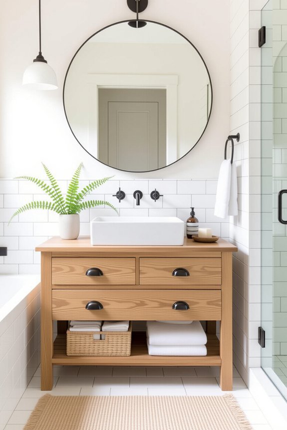 textures enhance small bathrooms