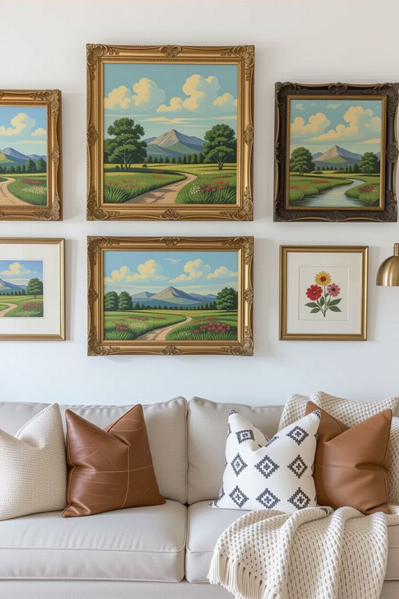 thrifted art gallery wall