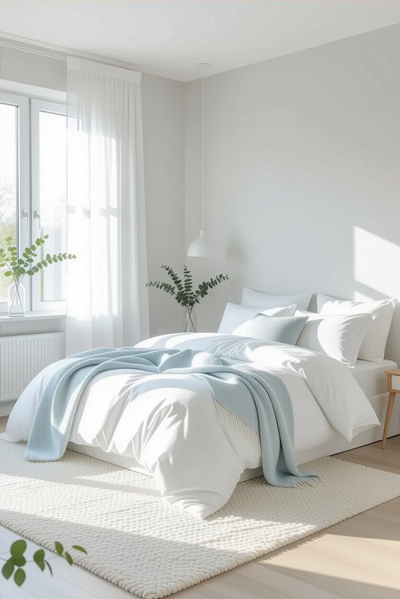 tranquil bedroom with cool neutrals
