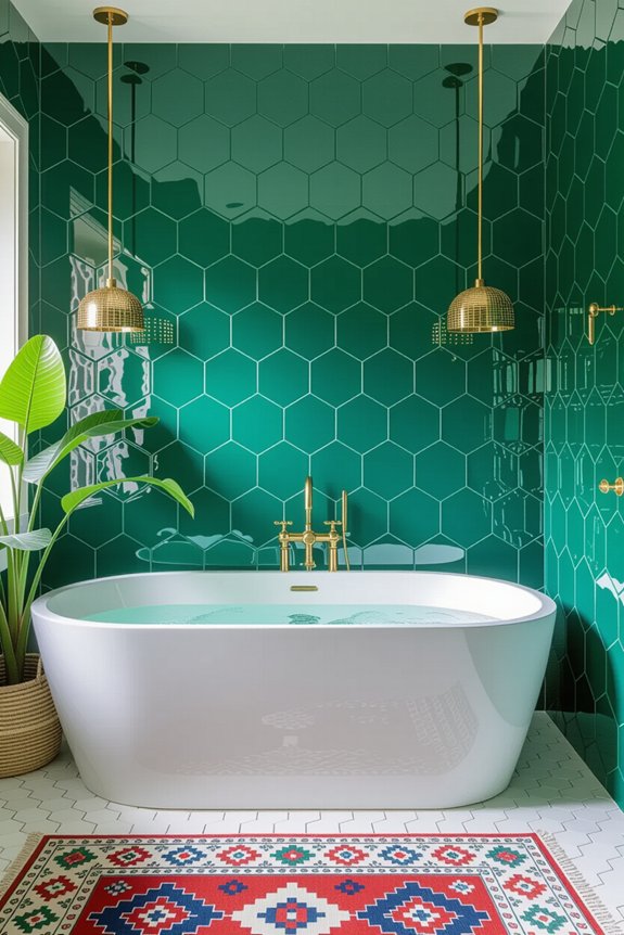 vibrant bathroom color transformation