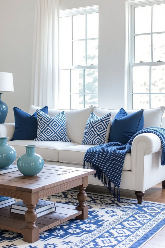 vibrant blue patterns enhance