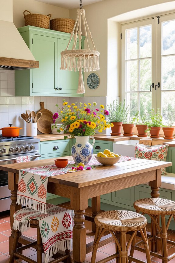 vibrant boho kitchen accents