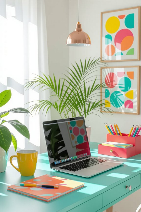 vibrant colors energize workspace