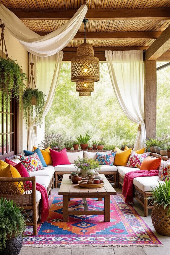 vibrant colors enhance boho decor