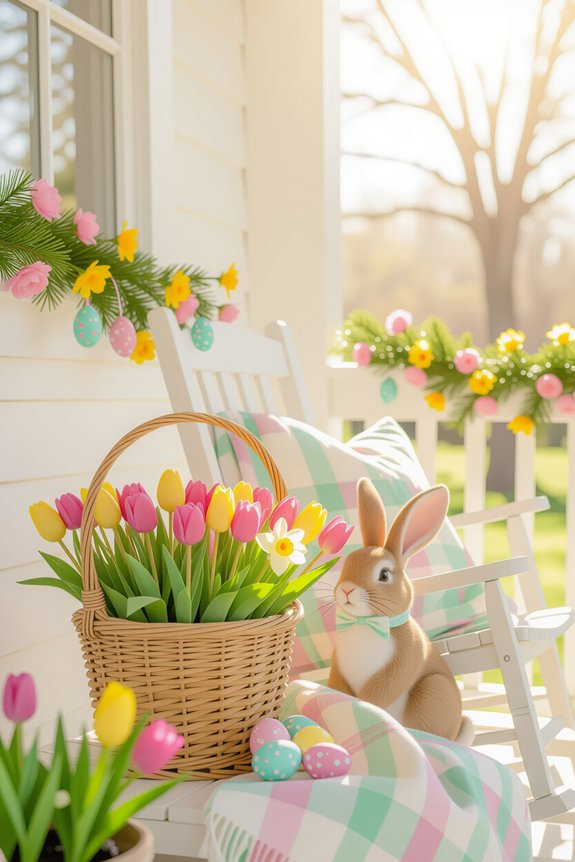 vibrant easter porch decorations