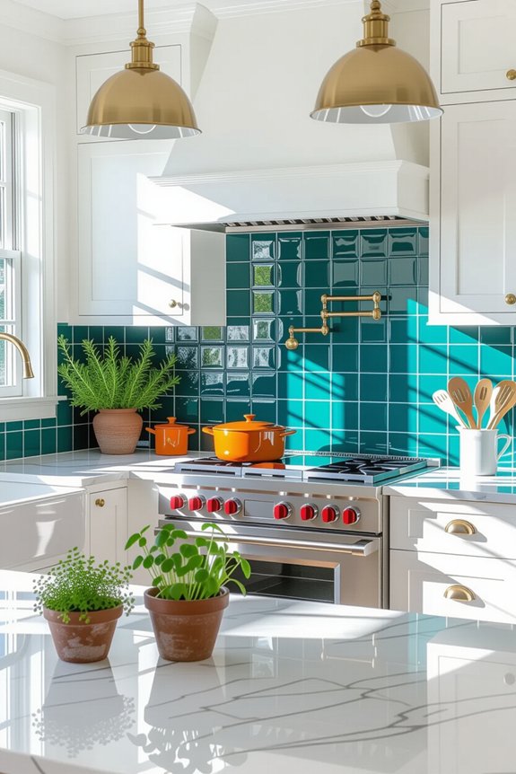 vibrant kitchen backsplash colors