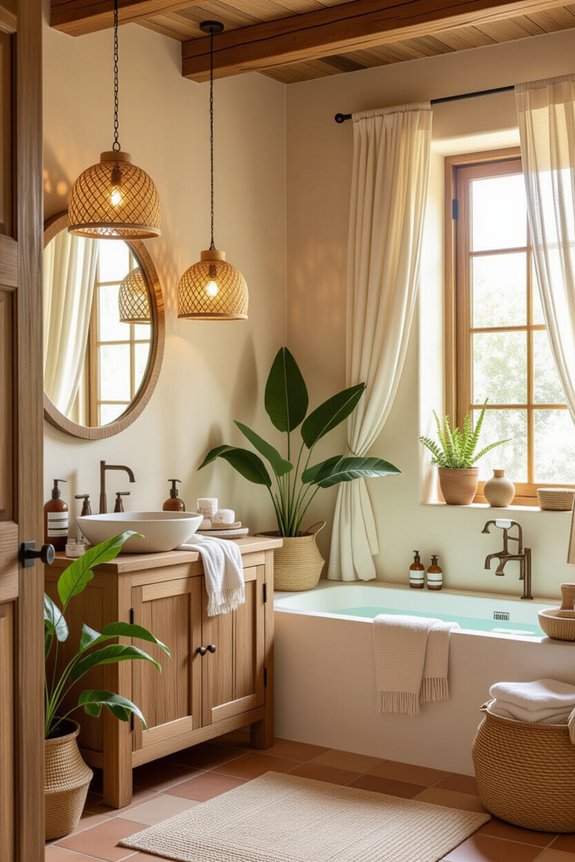 warm inviting bathroom lighting