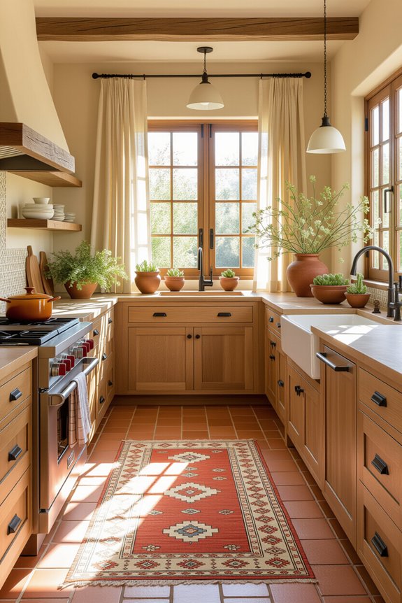 warm terracotta kitchen design